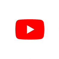 The image shows the YouTube logo, which consists of a red play button icon inside a white oval with rounded edges, all set against a white background.