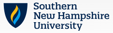 yellow and blue torch reading logo of Sourthern New Hampshire University