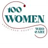 a swirly line surrounding the words "100 Women who care"