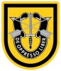 yellow logo of the crest for 1st special forces group
