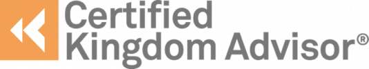 a logo with grey letters that say Certified Kingdom Advisor