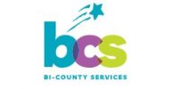a blue, purple and yellow line up of the letters bcs for Bi-County Services