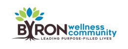 a blue and brown tree that reads Byron Wellness Community